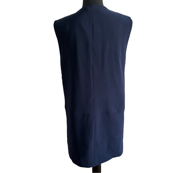 White House Black Market Navy Sleeveless Open Front Vest - Picture 3 of 6